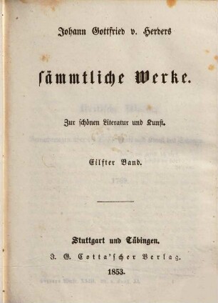 Johann Gottfried V Herders S Mmtliche Werke In Vierzig B Nden