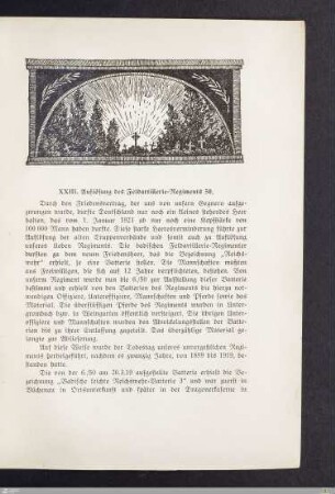 XXIII. Auflösung des Feldartillerie-Regiments 50