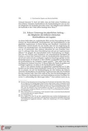 2.4. Exkurs: Unterwegs im päpstlichen Auftrag – die Mitglieder des höheren römischen Kardinalklerus als Legaten