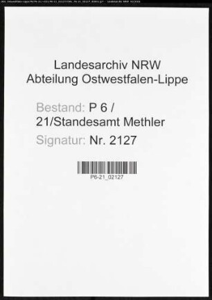 Namensverzeichnis Methler, Sterbefälle