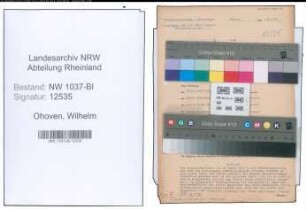 Entnazifizierung Wilhelm Ohoven , geb. 15.09.1900 ()