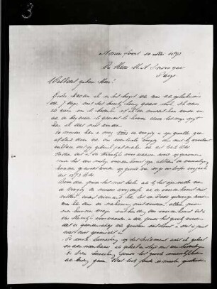 Fotografie eines Briefs von J. H. Insinger (?) an H. A. Insinger (Seite 1)