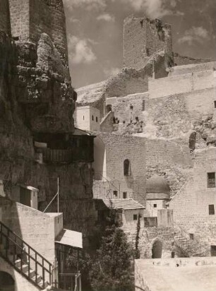 Israel. Kloster Mar Saba. Blick auf den Turm der Eudoxia und das Kloster