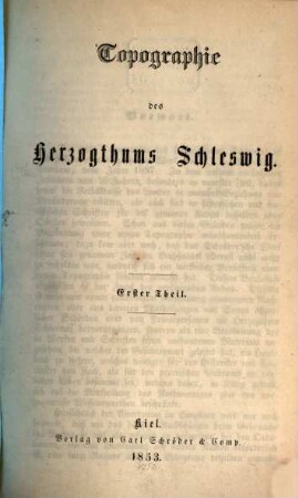 Topographie des Herzogthums Schleswig, 1