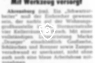 Mit Werkzeug versorgt