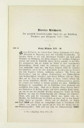 Vierter Abschnitt. Der preußisch-brandenburgische Staat bis zur Erhebung Preußens zum Königreich 1618 - 1701