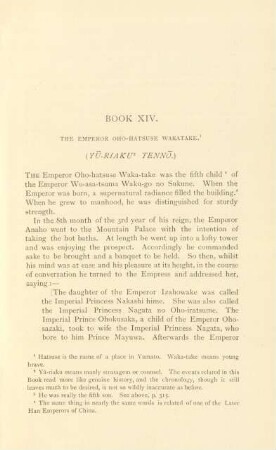 Book XIV. The emperor Oho-Hatsuse Wakatake (Yu-Riaku Tenno)