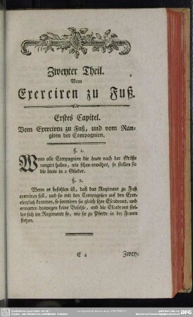 Zweyter Theil. Vom Exerciren zu Fuß