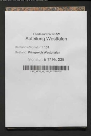 Verzeichnis über Einnahme und Ausgabe der Revenuen des aufgehobenen Kollegiatstifts Wiedenbrück für die Jahre 1802-1805
