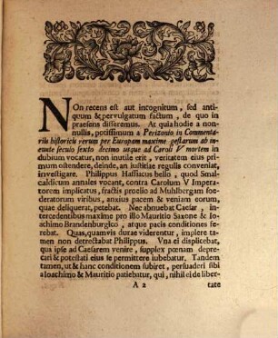 Augustinus Leyserus generosos et nobilissimos ... cives ad lectiones suas observantissime invitat, et simul in veritatem et iustitiam facti, quo Carolus V. Philippum, Hass. landgravium, ambigua voce elusit, inquirit