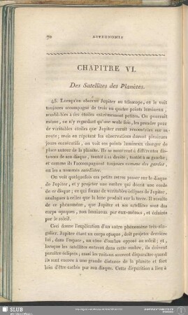 Chapitre VI. Des Satellites des Planètes