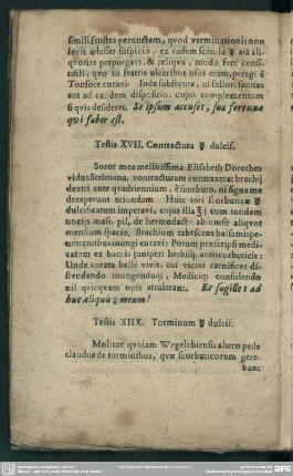 Testis XVII. Contractura dulcis.