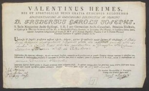 Erste Tonsur Franz Lothar Ludwig von Coudenhovens.