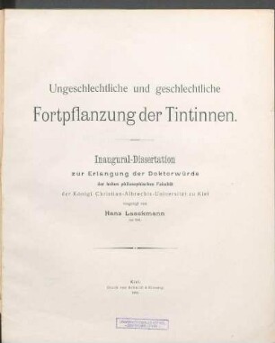 Ungeschlechtliche und geschlechtliche Fortpflanzung der Tintinnen