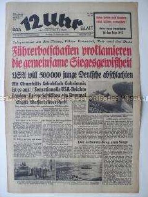 Berliner Tageszeitung "Das 12 Uhr Blatt" u.a. zum Jahrestag des Dreierpakts zwischen Deutschland, Italien und Japan