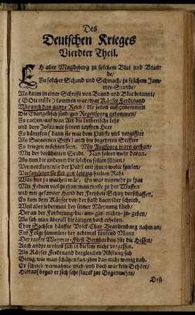 Des Deutschen Krieges Vierdter Theil.