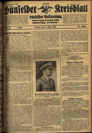 Erste Ausgabe vom Freitag, den 05. Juni 1936.