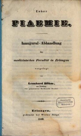 Ueber Pyaemie : Inaugural-Abhandlung