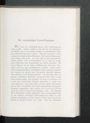 Die zweispännigen Luxus-Equipagen