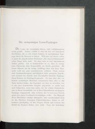 Die zweispännigen Luxus-Equipagen