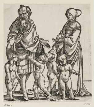 Noah mit seiner Frau und Kindern, Blatt 10 der Folge "Patriarchen des Alten Testaments mit ihren Frauen und Kindern"