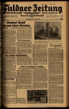 Ausgabe vom Donnerstag, den 27. Februar 1941.