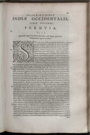 Descriptionis Indiæ Occidentalis, Liber Decimus. Peruvia.