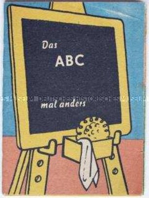 Propaganda-Leporello der SED zur Volkskammerwahl 1957 mit Karikaturen und verbalen Attacken gegen die Politik der Bundesregierung