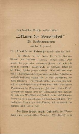 Von demselben Verfasser erschien früher: ...
