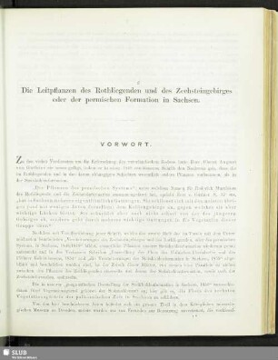 Die Leitpflanzen des Rothliegenden und des Zechsteingebirges oder der permischen Formation in Sachsen
