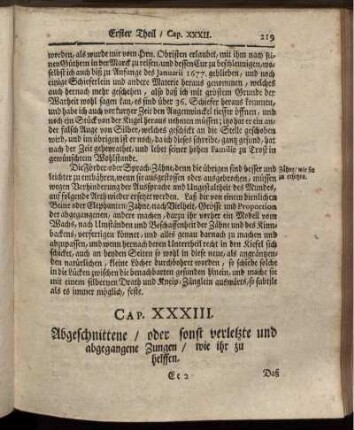 Cap. XXXIII. Abgeschnittene / oder sonst verletzte und abgegangene Zungen / wie ihr zu helffen.