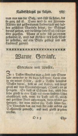 Warme Getränke.