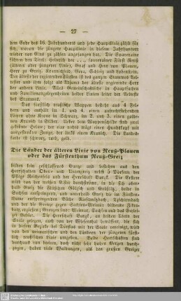 Die Länder der älteren Linie von Reuß-Plauen oder das Fürstenthum Reuß-Greiz