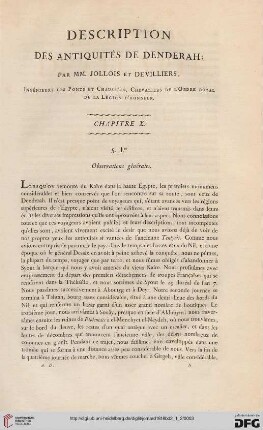 Description des antiquités de Denderah