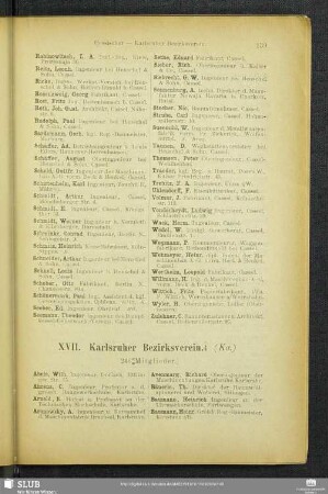 XVII. Karlsruher Bezirksverein.