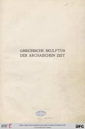 Griechische Skulptur der archaischen Zeit