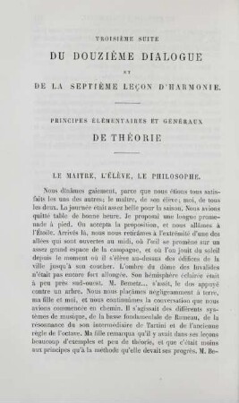 Troisième suite du douzième dialogue et de la septième lecon d'harmonie