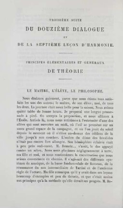 Troisième suite du douzième dialogue et de la septième lecon d'harmonie
