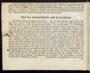 Aus der Himmelskunde und Zeitrechnung