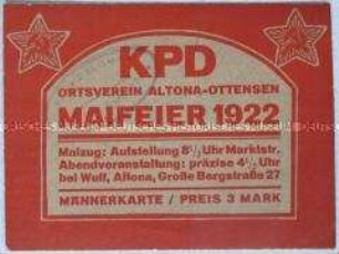 Einlasskarte zur Maifeier der KPD in Altona