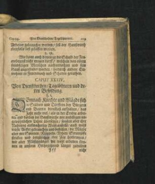 Caput XXXIV. Von Dienstbothen/ Tagelöhnern und deren Besoldung.