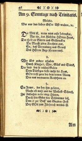 Am 9. Sonntage nach Trinitatis. - Am 26. Sonntage nach Trinitatis.
