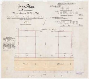 Warenhaus Wertheim, Leipziger Straße, Berlin 3. Bauabschnitt, Erweiterungsbau Voßstraße: Lageplan Voßstraße, 1:250