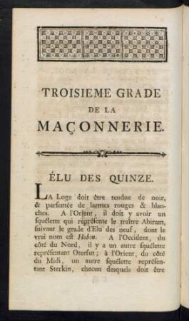 Troisieme Grade De La Maconnerie