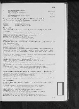 Postgraduiertenstudiengang Master of European Studies