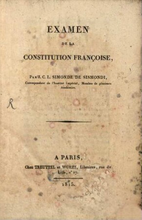 Examen de la constitution Française