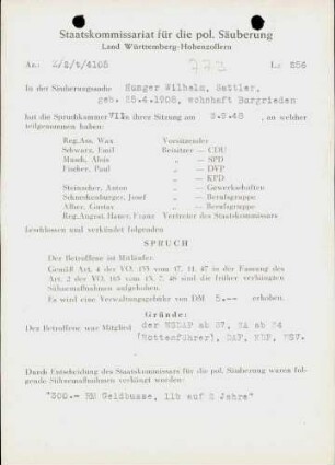 Hunger, Wilhelm