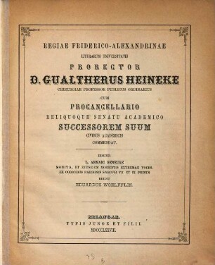 L. Annaei Senecae monita, et eiusdem morientis extremae voces : e codicibus Parisinis saeculi VII. et IX. primus