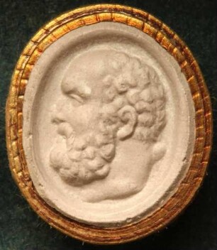 Kopf des Herkules, dahinter die Keule (Daktyliothek, Supplement)