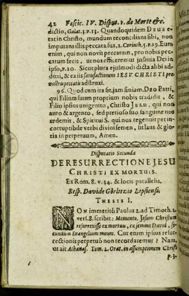 Disputatio Secunda De Resurrectione Jesu Christi Ex Mortuis [...]